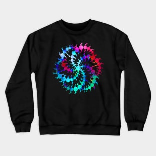 Psychedelic Swirling Circles on Black Background Crewneck Sweatshirt